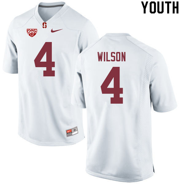 Youth #4 Michael Wilson Stanford Cardinal College Football Jerseys Sale-White - Click Image to Close